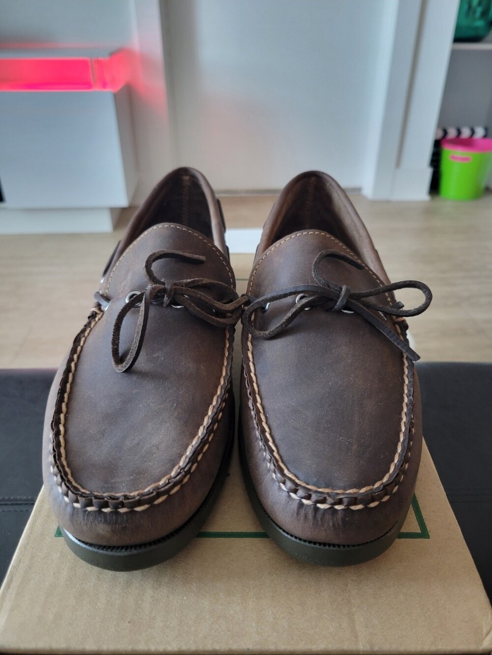 L.L. Bean Camp Moc II Men's Size 10 D Cactus Brown Leather Moccasins NEW